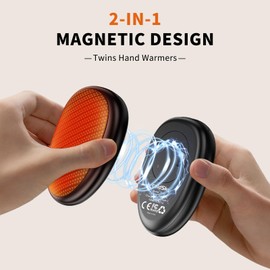 coldSky Rechargeable Hand Warmers 2 Pack, Magnetic 2-in-1 Reusable Electric Hand Warmer, 3 Heat Settings Portable Pocket Hand Heater Gifts for Women Men Christmas, Skiing, Camping, Hunting