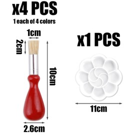 Children's Painting Supplies Set, 4 Painting Brushes And 1 Palette Tool Set, Toddler Paint Brushes Bring The Fun Of Creating And Painting To Children.