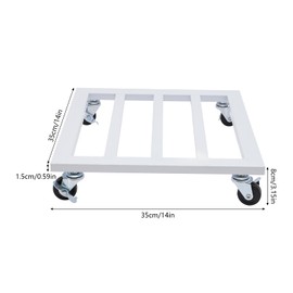 YIYIBYUS Plant Caddy with Wheels 14 Inch Iron Simple Flowerpot Plant Rolling Stand,150 lbs Capacity Heavy Duty Plant Dolly Rolling Stand with 4 360°Lockable Casters for Outdoor Plants (14" White)