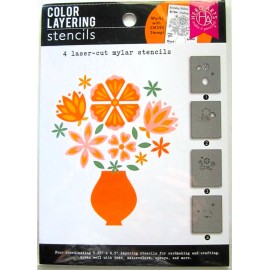 Hero Arts Flowers in Vase Color Layering Stencil by Hero Arts 4 Stencils SA189 NEW!