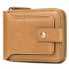 GOIACII Zipper Wallet for Men Genuine Leather RFID Blocking Mens