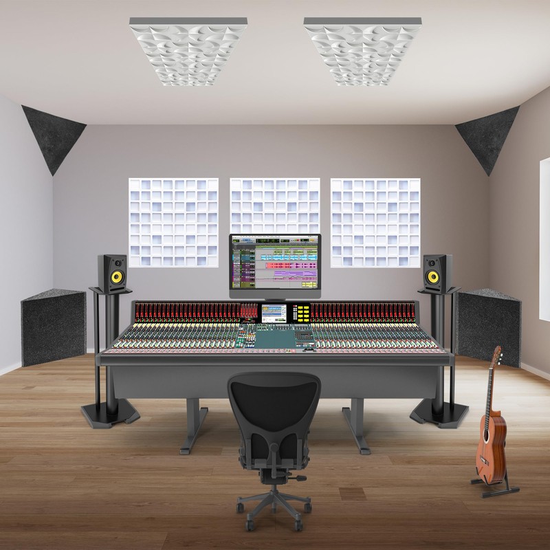 Foroomaco 4pcs EVA Acoustic Diffusers 12"x12"x2" (Total 24"x24"x2"), Waffle Style