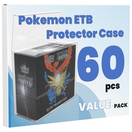HOUSYLOVE PET Elite Trainer Box Case Protectors for PKMN Elite Trainer Boxes ETB (60 Pack) - 0.50mm Thick Clear PKMN Display Box - ETB Protector - PKMN Display (Pack of 60)