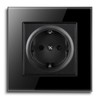 CNBINGO Schuko Socket Flush-Mounted with Claws, Single Socket Tempered Glass