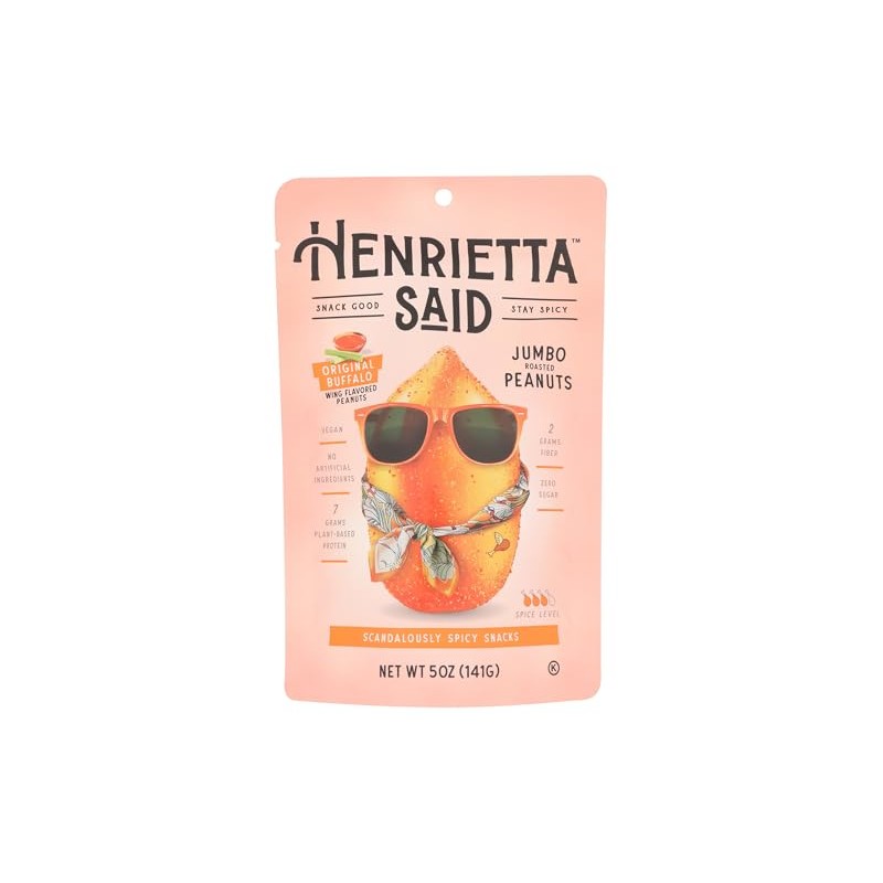Henrietta Said Original Buffalo Wing Flavored Peanuts, Spicy, Plant Based,
