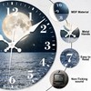 VURQLHE Wall Clocks Battery Operated, Full Moon Over The Sea