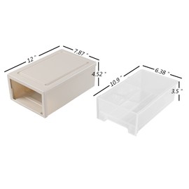 Ramddy 4 Pack Small Plastic Desktop Chest of Drawers, 6 Quart Stackable Storage Drawers Organizing Bins