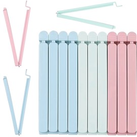 10 Pack Large Food Bag Clips, Sturdy Plastic Food Clips, Reusable Colorful for Snack, Coffee, Home, Kitchen, Travel, Camping.