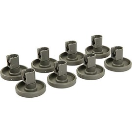 8 x Dishwasher Lower Basket Wheels & Clip Axle for Zanker 764817 889198 889538 889546 40mm