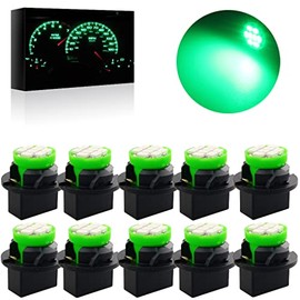 AutoTroant T10 194 168 Dash Instrument White LED Light Bulbs Bright Panel Gauge Cluster Dashboard LED Light Bulbs 10Pcs/Set (Green)