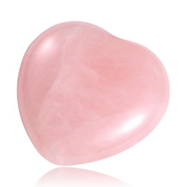 Duoleimi Rose Quartz Heart Worry Stone - 45 mm Rose Quartz Stone Heart with Lucky Stone Gift Box, DIY Craft Decoration, Rose Quartz Jewellery, Gua Sha Stone Rose Quartz for Chakra Healing
