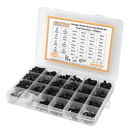 Juego De 1220 Tuercas Y Tornillos De Cabeza Hexagonal, Tornillos Y Tuercas De Acero Inoxidable 304, Incluye 370 Tornillos De Cabeza Hexagonal Con Cabeza Semicircular, 420 Tuercas