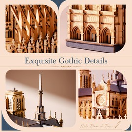 ROBOTIME 3D Puzzle Paris Cathedral, Wooden Model Kit for Adults to build, DIY Toy Building Construction Craft Kits, Ideal For Christmas And Birthday Gift