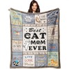 Alwodici Cat Mum Blanket Cats Themed Gifts for Women 150x130cm