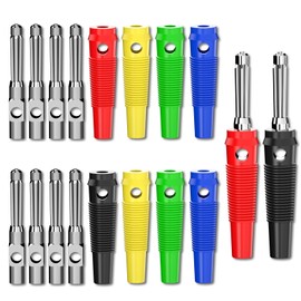 Goupchn 4mm High Current Banana Plugs Stackable 32A Screw Type Solderless Banana Connector Adapter 5 Colors
