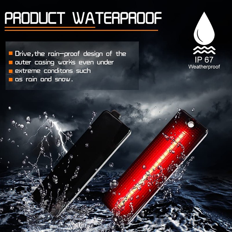 Tonsya Full Red Led Lamps Smoked Lens kit Compatible With