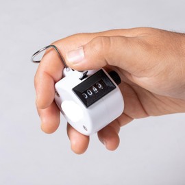 noTrash2003 Mechanical Hand Counter Counter, 4 Digit Counter, 2 Pieces ABS Tallycounter Clicker with Finger Holder for Person Counter, Coaching, Knitting, Golf and Row Counter