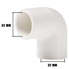 YOFASEN PVC 90° Angle Pipe Connector – Pack of 6 Pipe Connectors, 32 mm – Connector for Pipes + Sealing Tape for Pipes