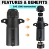 CXTM 7 Pin Trailer Plug with Waterproof Seal, Trailer Side