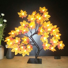 OSALADI Thanksgiving Lights Maple Leaves Lights Maple Tree Lights Table Centerpiece Maple Tree Table Lamp Dinner Table Decor Hanging Maple Tree Light Decor Girl Strip