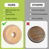 4 Pack Bamboo Lids for Glass Cups, Reusable Canning Lids