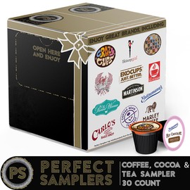 Perfect Samplers Coffee Tea Cider Cappuccino Hot Chocolate Single Serve Cups For Keurig K Cup Brewers Variety Pack Sampler 30 Sampler All unique cups no duplicates, Mix, 30 Count