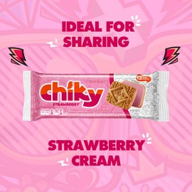 Chiky Strawberry Fudge Cookies, Crunchy & Sweet, Smooth Cream Center, Crispy Texture That Melts In Every Bite, 16.9 ounces, 1 Box contains 3 Bags, each with 12 Individual Packs.