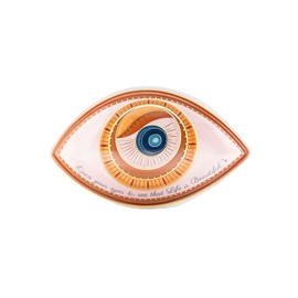 KARMA AND LUCK: Life is Beautiful -Embrace Positivity with Our Evil Eye Ceramic Statue, a Stunning Home Decor Piece (Size: 20 x 12 x 13.5 cm) Handcrafted in Southeast Asia