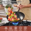 Wrought Iron Flat Bottom Wok with Glass Lid – Detachable
