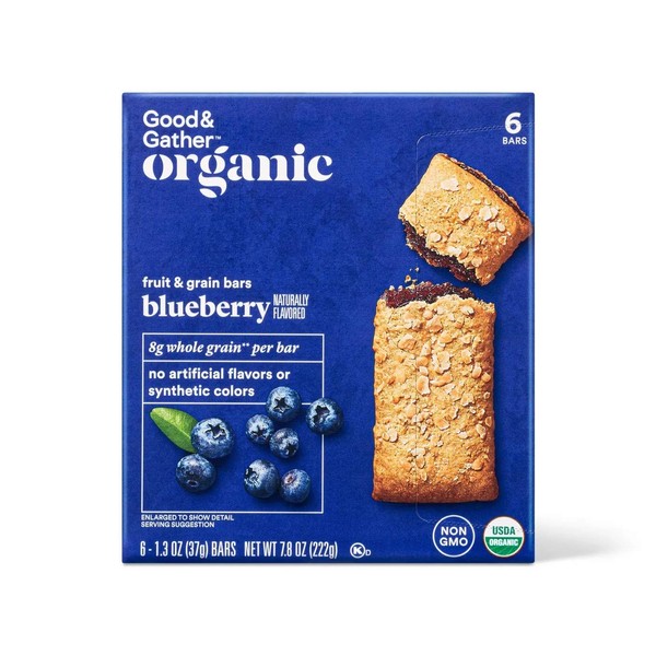 Good & Gather- Organic Whole Grain Blueberry Fruit & Grain Bars - 6ct - 7.8 OZ