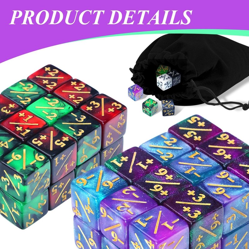 48 Pieces Counting Dice And 1 Piece Storage Bag, Creative