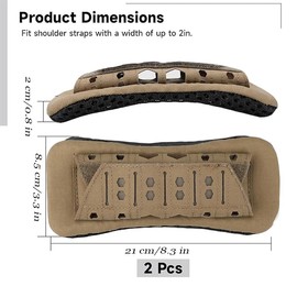 2Pcs Mesh Shoulder Strap Pads for Vest Carrier, 2 Pack Backpack Strap Cushion Pads with Tactical Gear for Men(Camel)