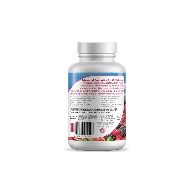 Probiotico Zahler Kidophilus Plus 90 Tabletas Masticables Sabor Moras