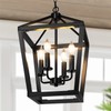 BrightHome Farmhouse Chandelier 4-Light, Black Pendant Light Fixture Ceiling Hanging