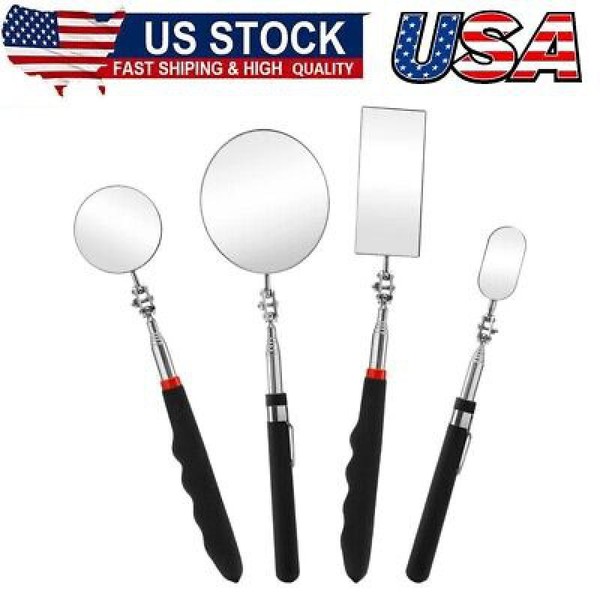 4 Pack Telescoping Inspection Mirror, Flexible Inspection Mirror Round