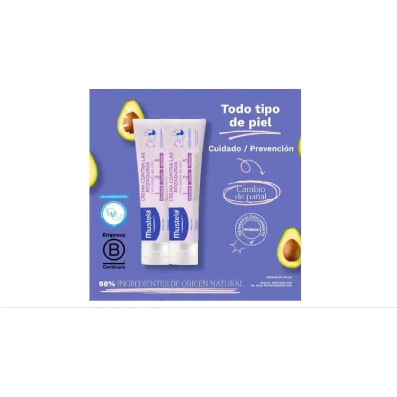 Crema Mustela Contra Rozaduras 2 Pzas De 165g C/u
