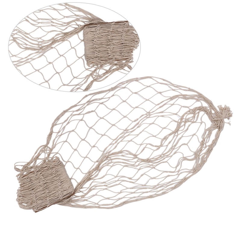 2pcs Fish Net Decoration Cotton Soft Comfortable Mediterranean Style Beige