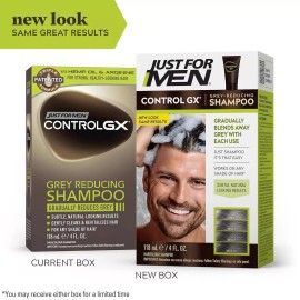 Just For Men Control GX Grey Reducing Shampoo, Gradually Colors Hair 4 Fl Oz ...
