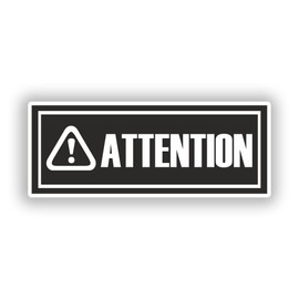 2 x 25cm/250mm Attention Warning Sticker Business Vinyl Stickers Travel Luggage #10081