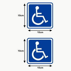 Autodomy Disabled Wheelchair User Sticker Pack of 2 for Internal Use Car Van Truck
