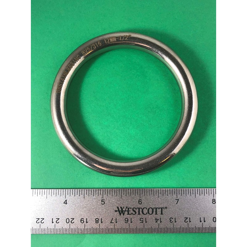 Stainless Steel 316 Round Ring Welded 1/2" x 3 5/32"