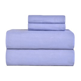 Celeste Home Ultra Soft Flannel Sheet Set with Pillowcase, Twin, Blue