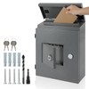 Mailbox with Combination Key Box, Wall Mounted Metal Mailbox, Outdoor
