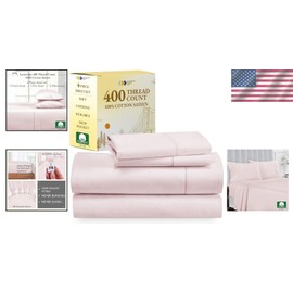 Soft Antique Pink King Sheets - 400 TC, Sustainable Cotton for Elite Comfort