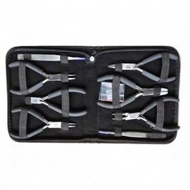 Jewellery Making Pliers Set, Zippered Case, Tools for Jewellery Making, Beading Tools, Nylon Jaw Pliers, Flat Nose Pliers, Gift Ideas, 8 Pieces, PTL ®