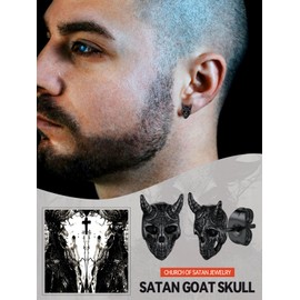 Punk Satan Stud Earrings 316L Stainless Steel Satanic Jewelry for Woman
