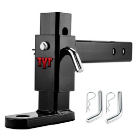 TYT Adjustable Trailer Hitch Ball Mount with 2 Hitch Pins, 1-Inch Hole, Fits 2-Inch Receiver, 5-1/2" Rise & 6-7/8" Drop Tow Hitch, 4-Position Adjustable Hitch, 7500 lbs