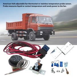 12V Adjustable Electric Radiator Fan Thermostat Control Relay Wire Kit for Car Truck Car Accessories