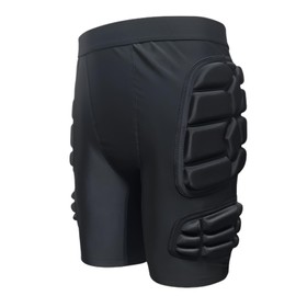 Topeter Goalkeeper Armor Shorts, Protective Padded Soccer Goalie Undershorts, Goalkeeper Sliders Compression Sliding Shorts XL Black