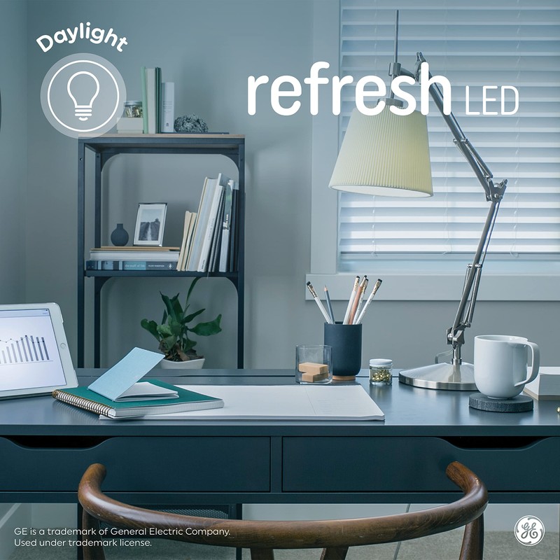 GE Refresh LED Light Bulbs, 75 Watt, Daylight, A19 (2
